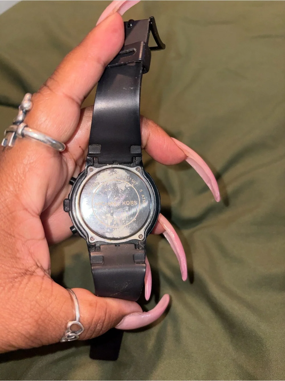 Michael Kors Black Men's Chronograph Silicone Strap Watch